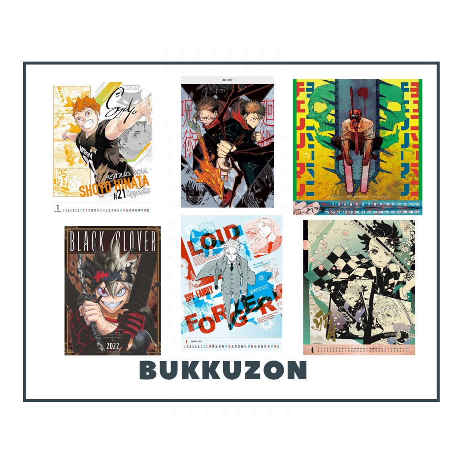 22 Calendar Haikyu Jjk Csm One Piece Spyxfamily Kny Bnha World Trigger Black Clover Shopee Philippines