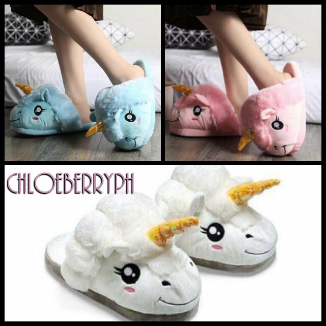 Fluffy Unicorn Bedroom Slippers