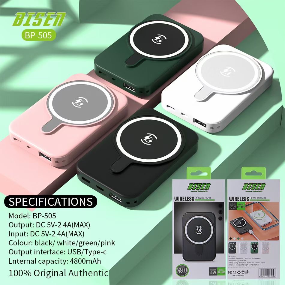 Wireless Power Bank Original Fast Charging Usb Type C Bisen