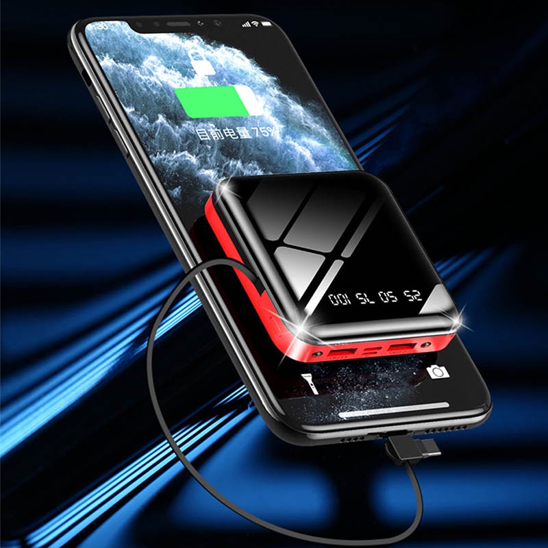 A0IK Mini Power Bank Kit Box Box 30000mAh Battery Charger with Dual USB