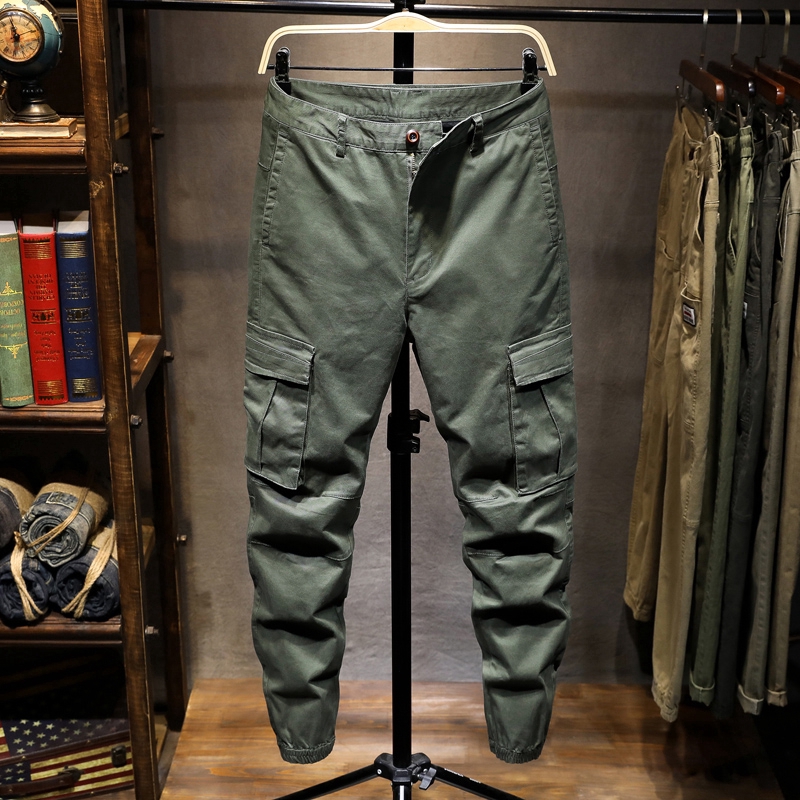 green and black cargo pants