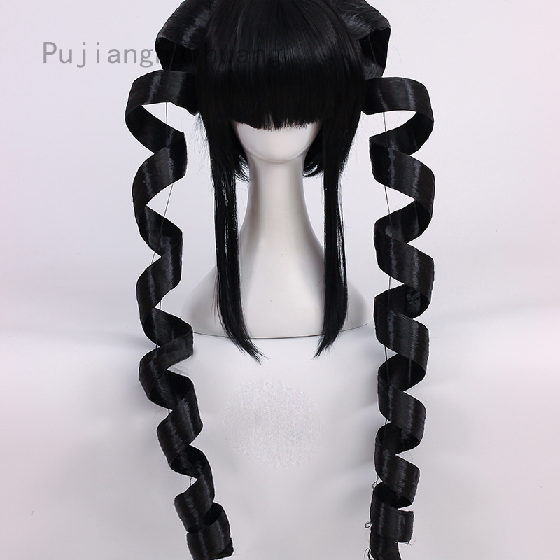 black cosplay wig