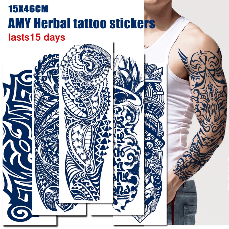 AMY Magic Tattoo】Lasts to 2 weeks 15CM×46CM tattoo sticker waterproof long lasting Temporary Tattoo