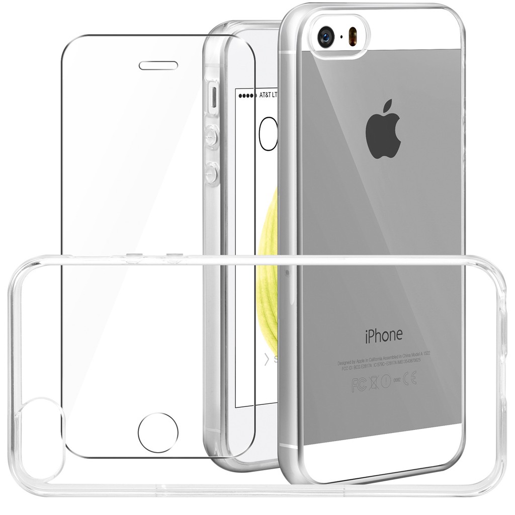 Apple Iphone 5se 5 5s Case Soft Clear With Tempered Glass Shopee Philippines