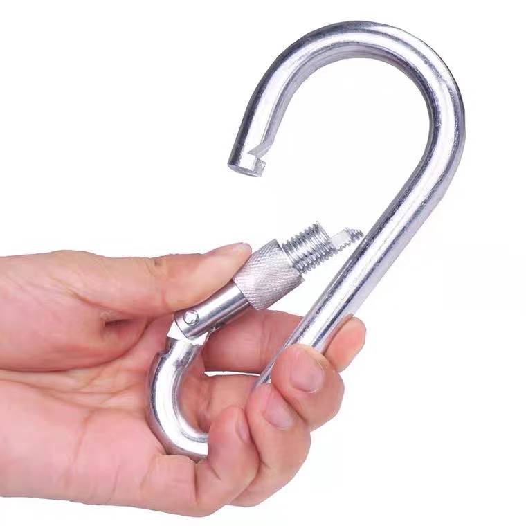 Heavy Duty Small Strong Galvanised Locking Carabiner Clip for keyrings DIY XCOZU Carabiner Snap Hook Clip with Screw Lock camping etc. sporting activities
