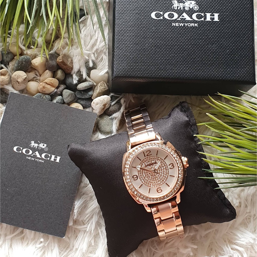 coach women's rose gold watches