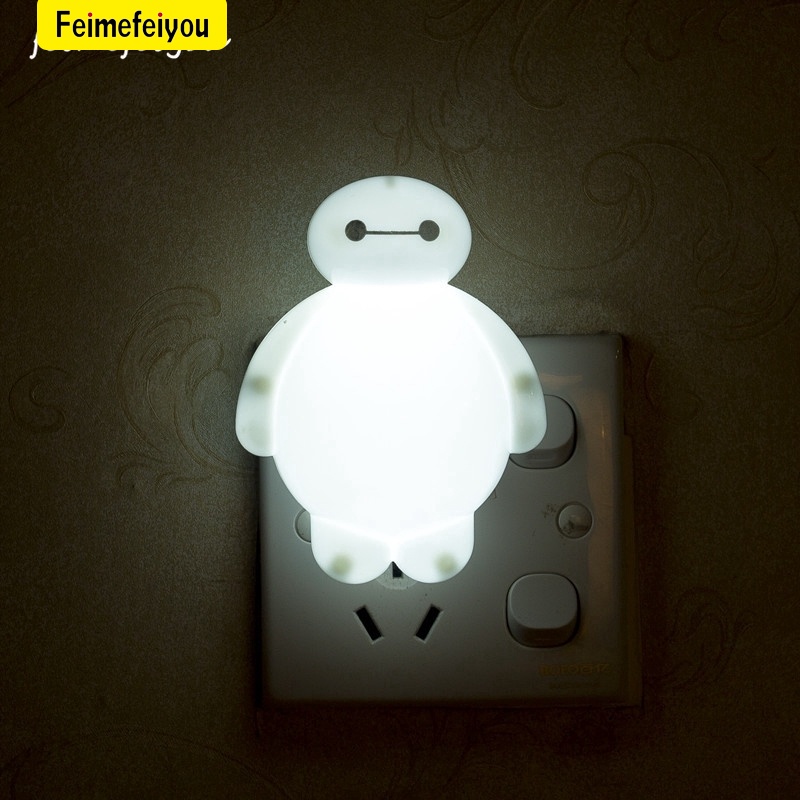 Cute Baymax Night Lights Bedroom Table Lamp Babyroom Wall Light Kids