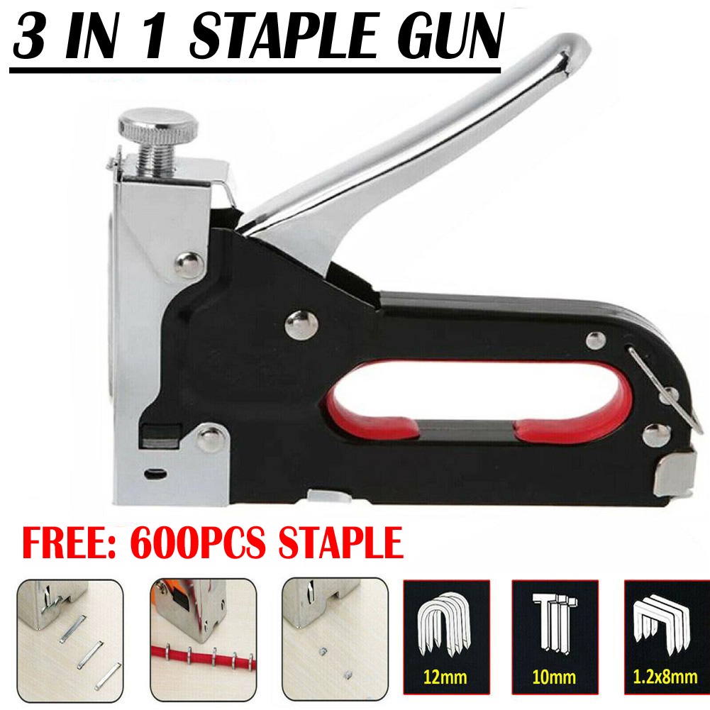 3in1 Heavy Duty Staple Gun Three-purpose Nail Staple Gun with 600pcs ...