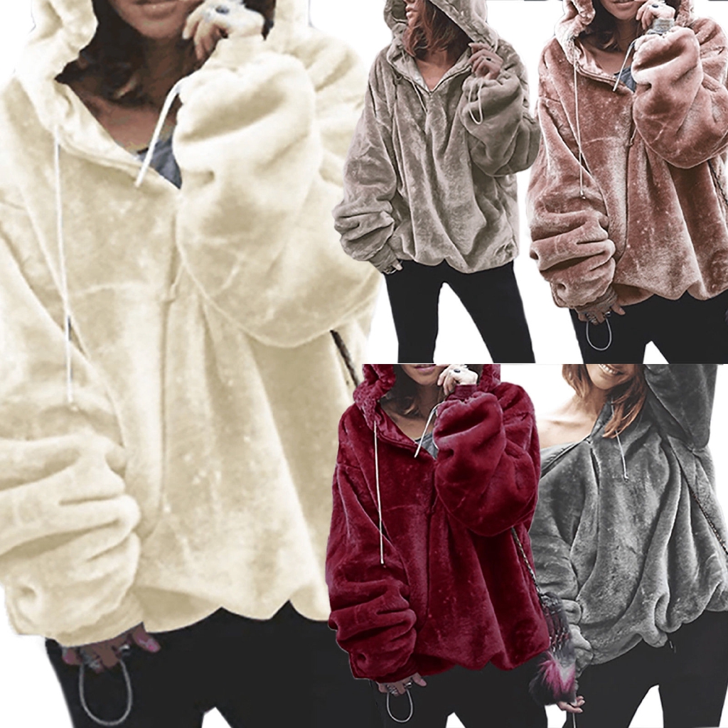 faux fur teddy hoodie