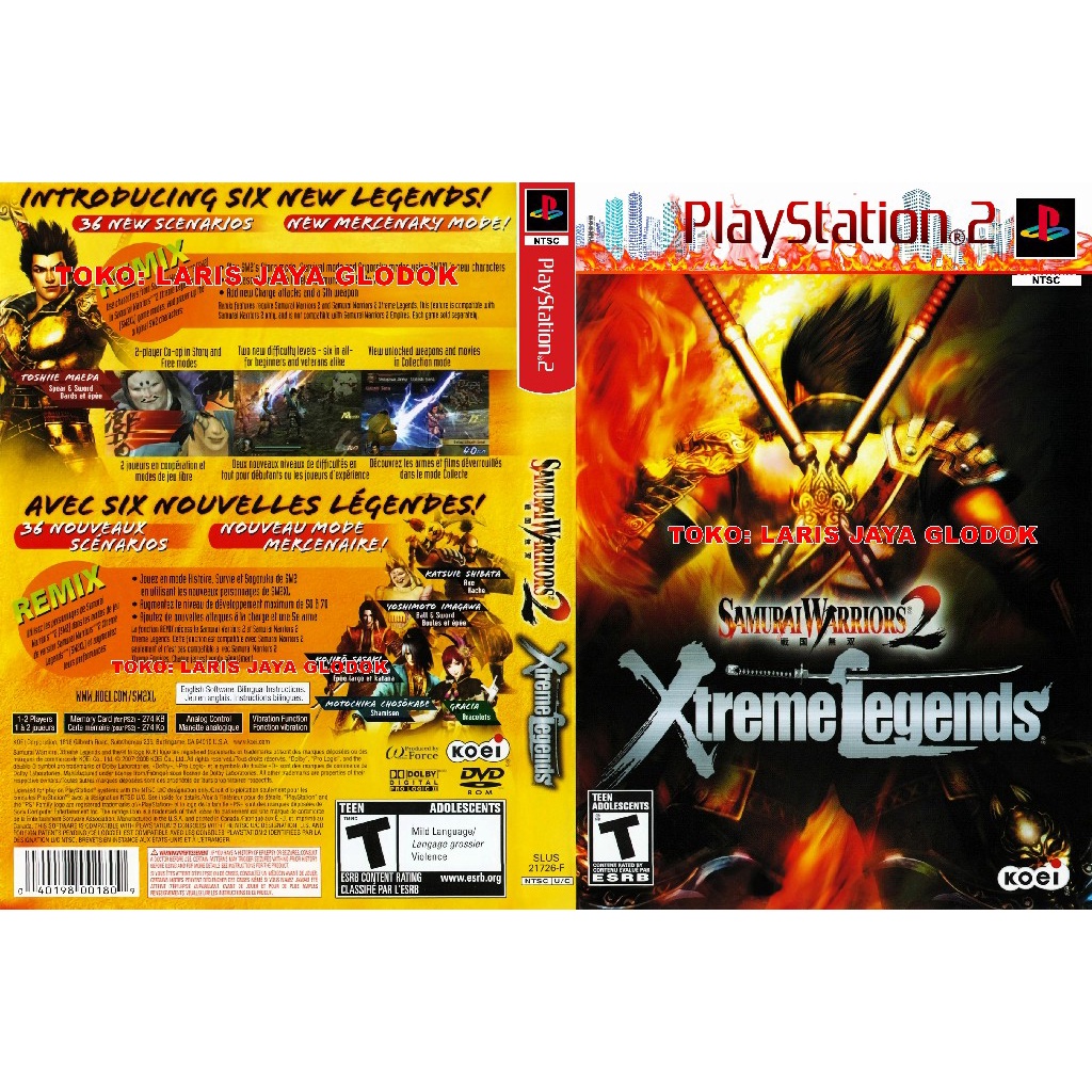 Samurai Warriors 2 Xtreme Legend Cassette PS2 Games for Entertainment ...