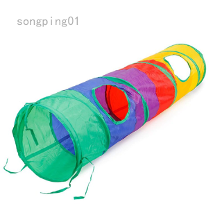 songping dolove Multicolor Pet Cat Play Tunnel Foldable Cat Tunnel With Ball Kitten Cat Toys Bulk  Pet Toy Cat Tunnel Funny Cat Kitten Play Toy Collapsible Play Toy