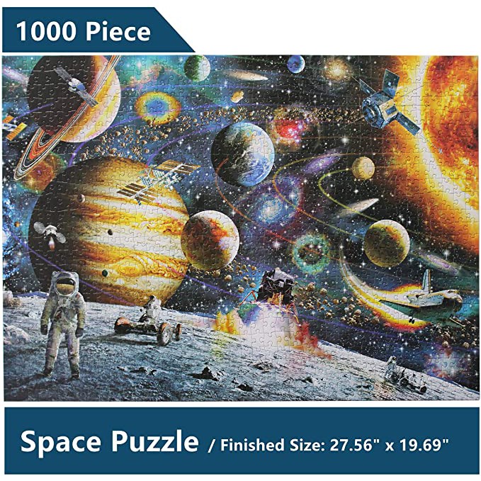 Jigsaw Puzzles For Adults Teen Kids 1000 Pieces Planets In Space Solar System Jigsaw Puzzle Large Round Difficult And Challenge Toys Games Jigsaw Puzzles - solar system necklace roblox
