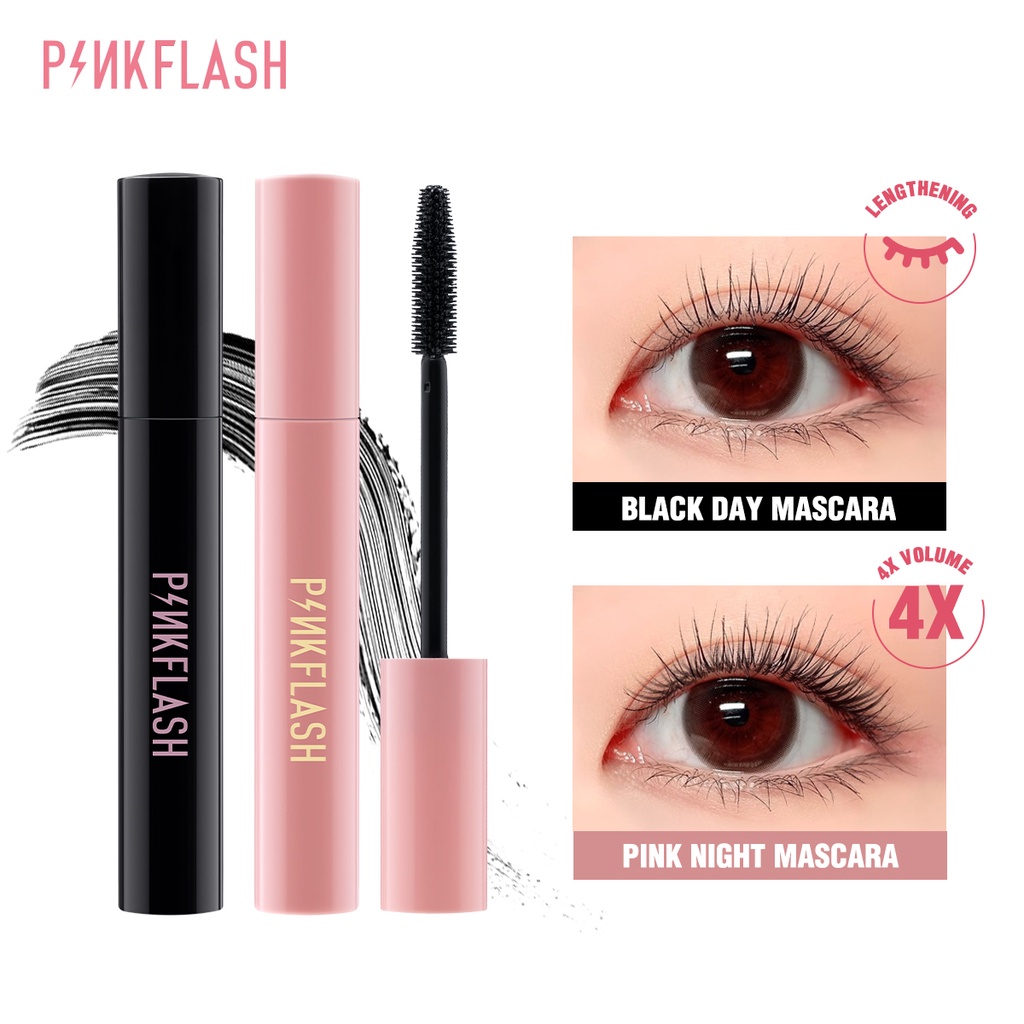 PINKFLASH Waterproof Mascara Lengthening Volume Fiber-Filled Silicone ...