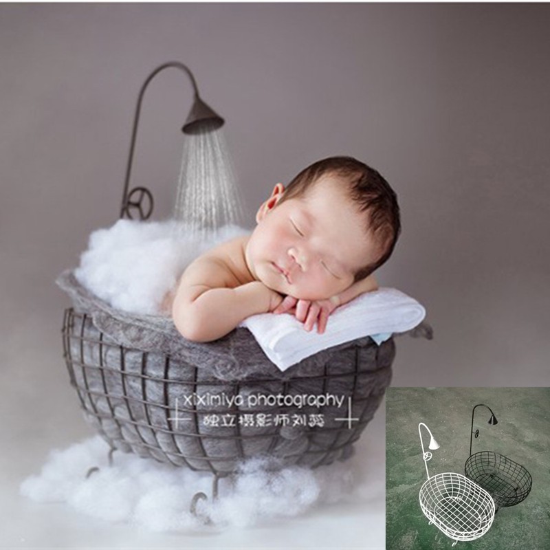 baby photoshoot in basket