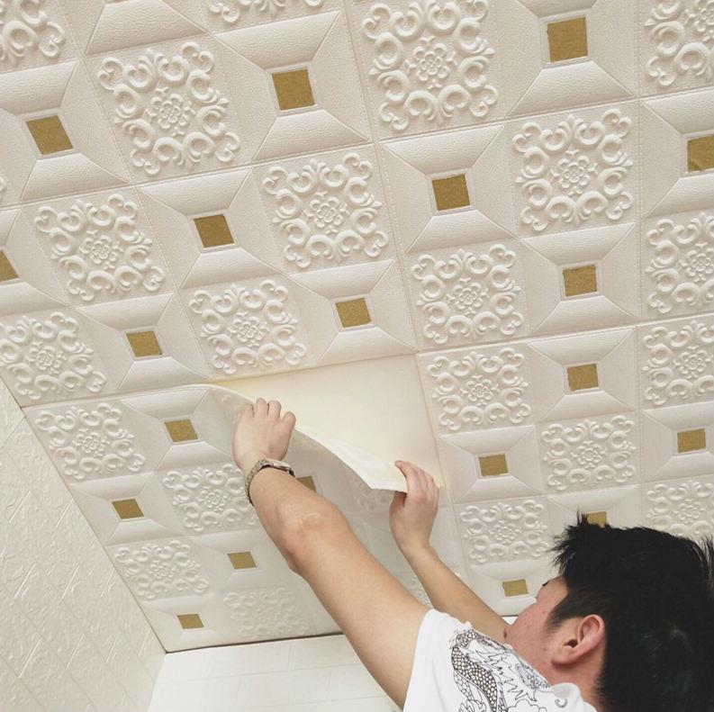 3d self-adhesive ceiling stickers, wall stickers, roof stickers3D Ceiling Wallpaper Brick DIY ...