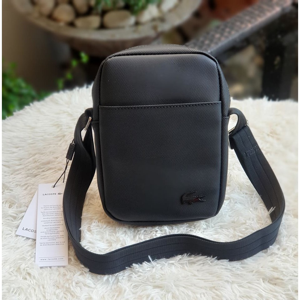lacoste slim vertical camera bag