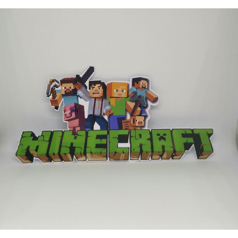 minecraft happy birthday cake topper