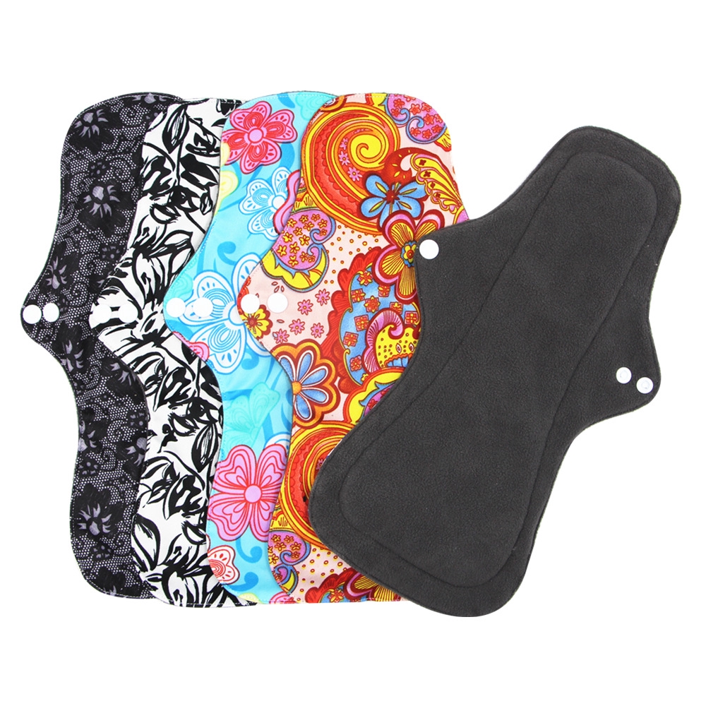 2pcs Heavy Flow Menstrual Pads Charcoal Bamboo Panty Liner Cloth Reusable Sanitary Pad Shopee Philippines