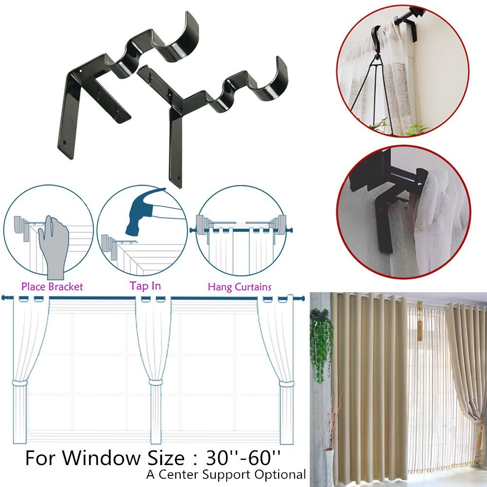 Kwik Hang Curtain Rod Holders Tap Right Into Window Frame Shopee Philippines