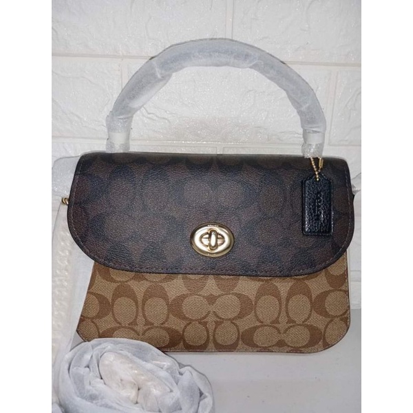 Coach Marlie Top Handle Satchel In Blocked Signature Canvas Shopee