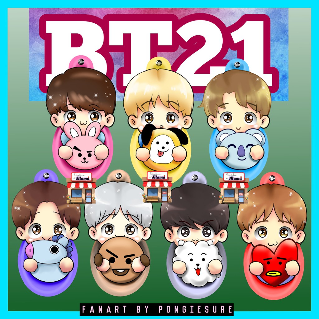 BTS BT21 Chibi Original Fanart (Pin Me Version) Stickers | Shopee