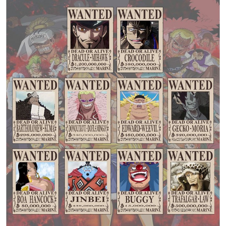 One Piece Wanted Poster Updated Warlords Bounty | Shopee Philippines