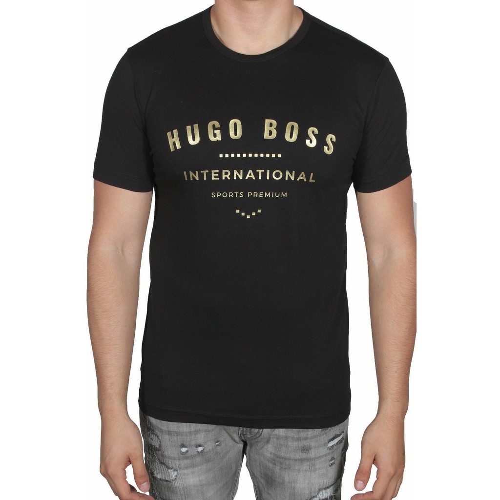 hugo boss sweatshirt black and gold