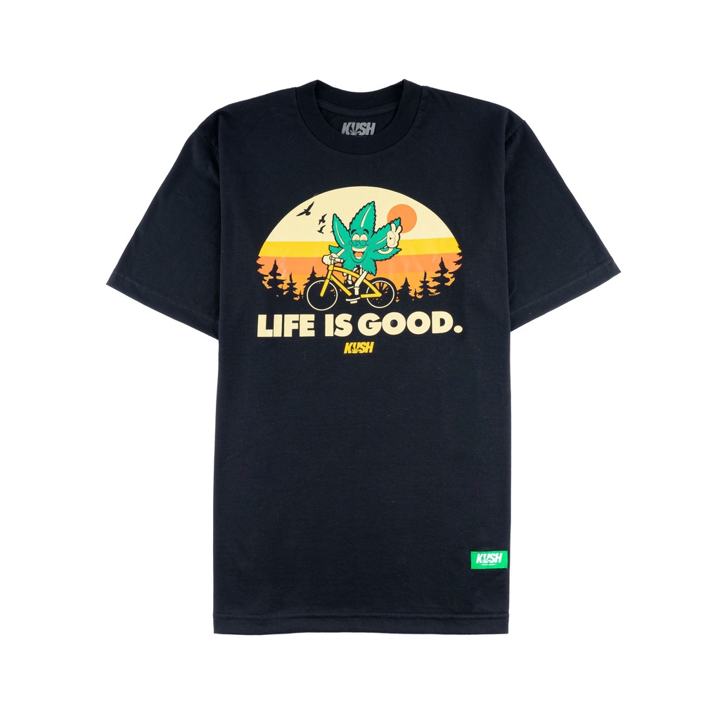 ️KUSH Co.  LIFE IS GOOD (Black) Classic T-Shirt Factory Direct