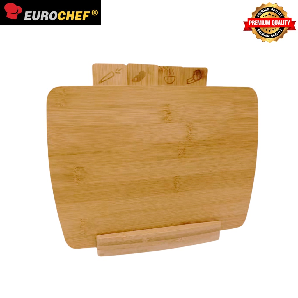 Eurochef 5pcs Bamboo Cutting board set with holder 28 x 11 x2 3.5cm