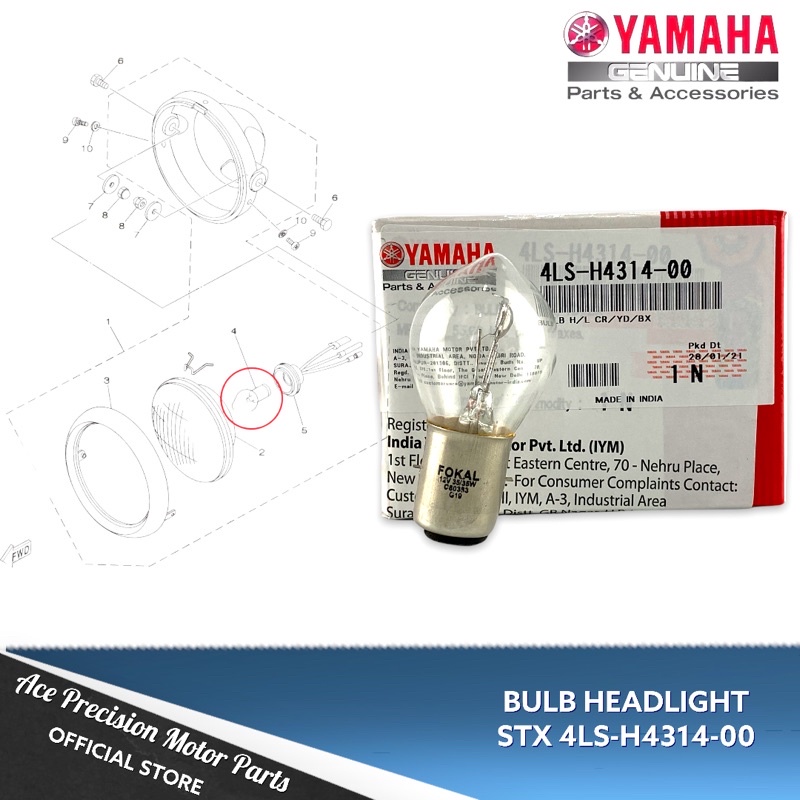 Yamaha 43D-H4311-00-00 Body Headlight; 43DH43110000 Made by Yamaha 