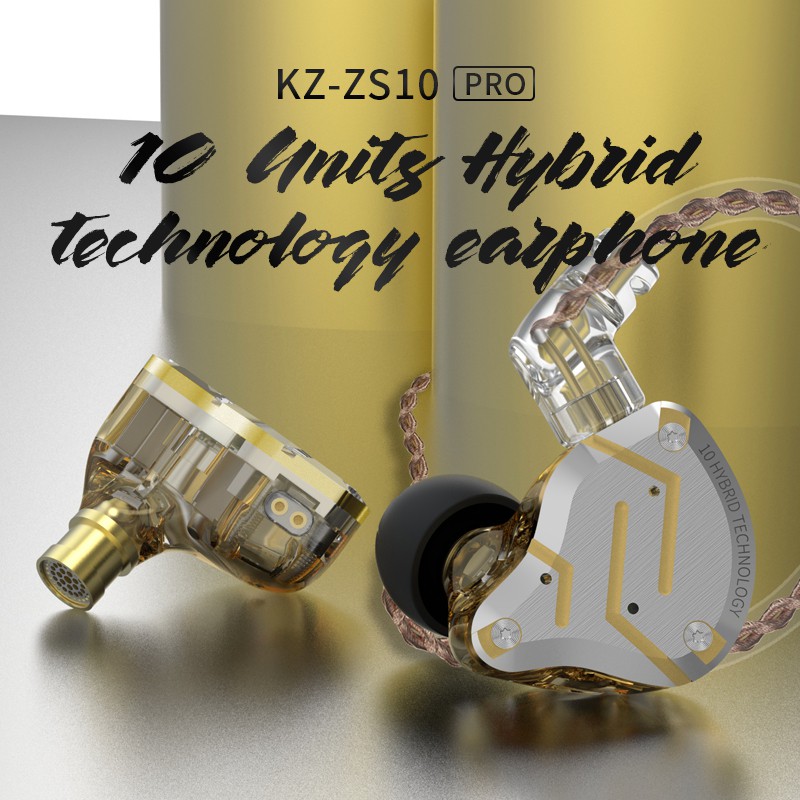 Kz Zs10 Pro 4ba 1dd Hybrid 10 Units Hifi Bass Metal Earbuds In Ear