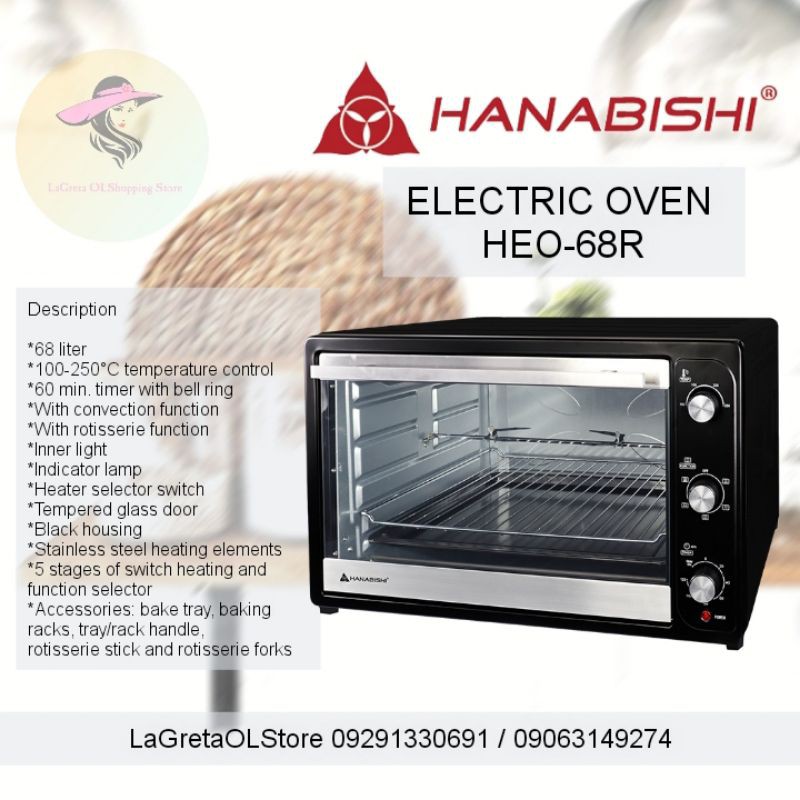 68 liters hanabishi oven