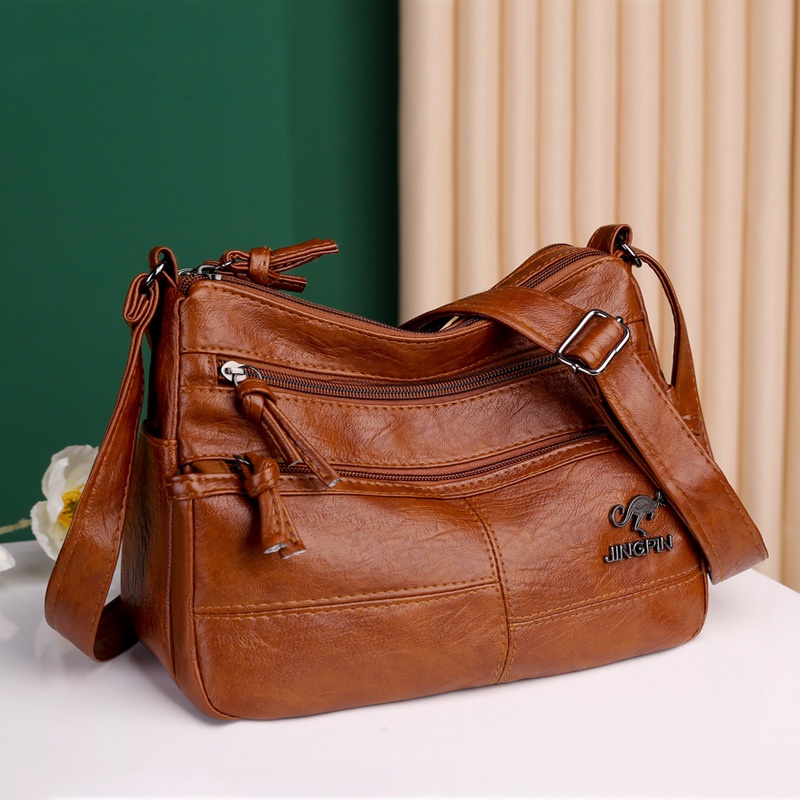 New Women Messenger Shoulder Bag Soft Leather Fashion Retro Bag Multi