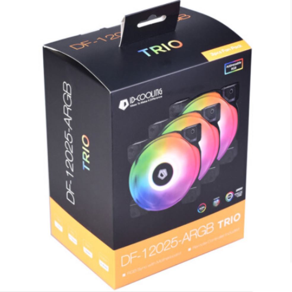 IDCOOLING dual ball bearing 3IN1 5V ARGB 120mm fan DF12025ARGB TRIO