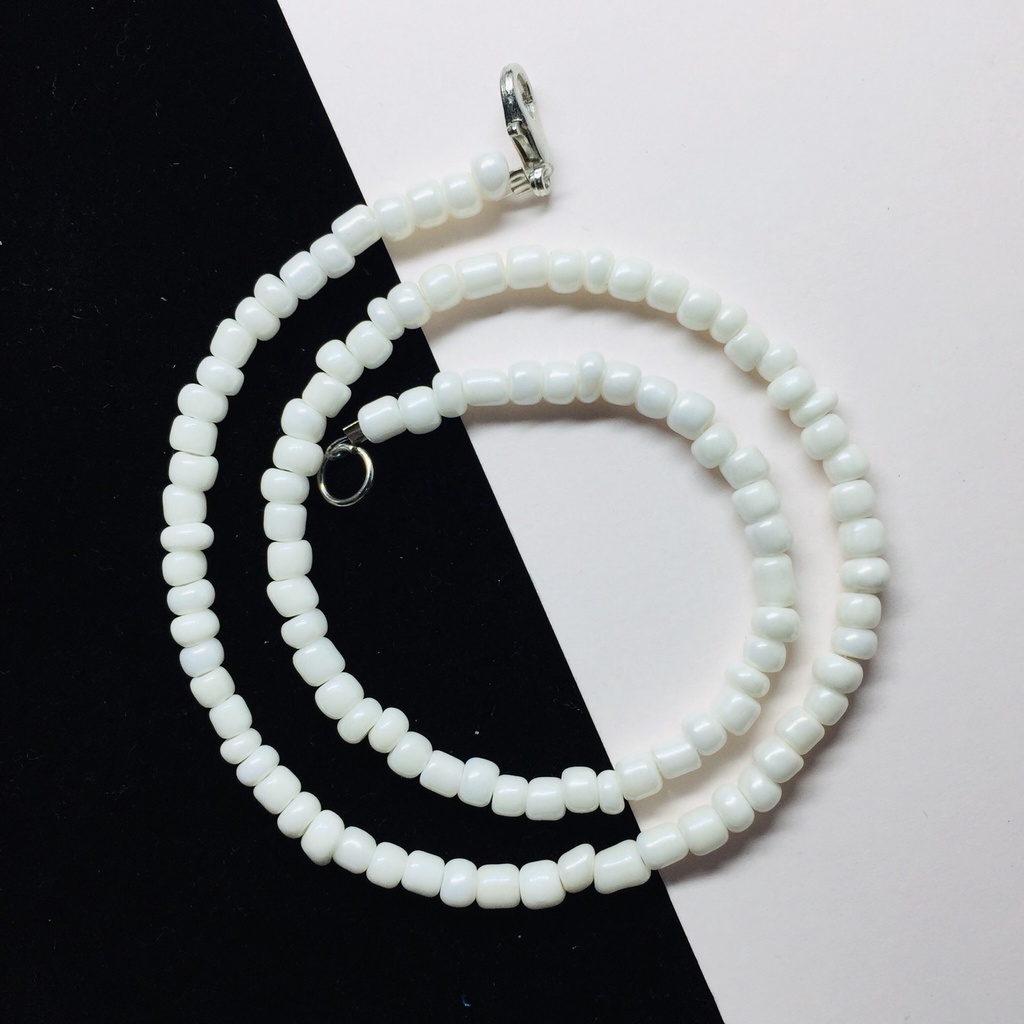 4mm High Quality Seed Beads Chocker DIY Glass Beads ( WHITE ) | Shopee ...