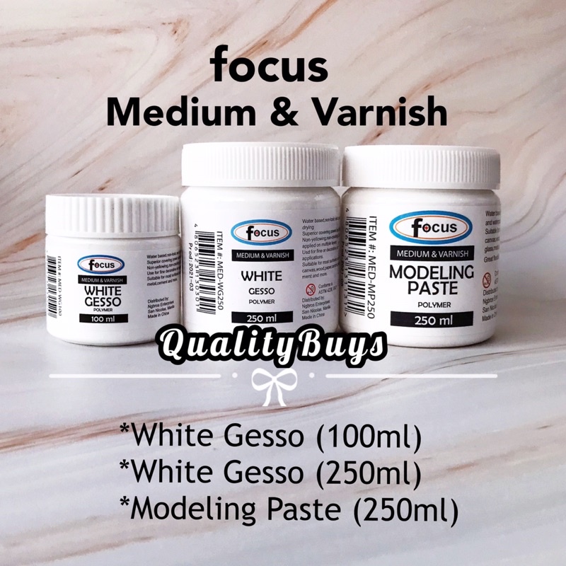 Focus 100ml / 250ml Gesso or Modeling Paste Varnish and Medium Shopee