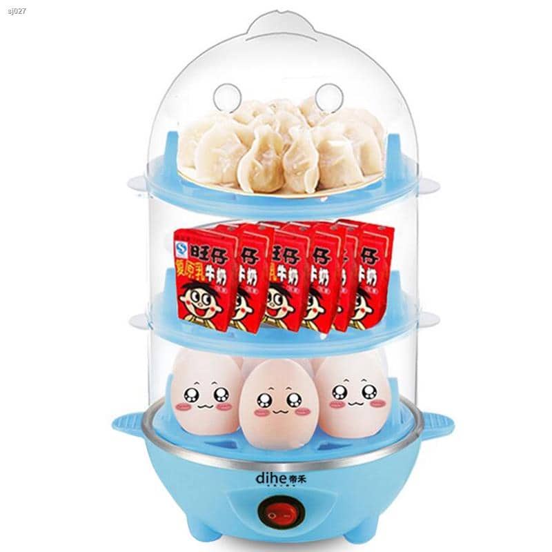 Multifunctional Electric Steamer 3 Layer Stainless&Plastic Tray Egg Boiler Cooker Steamer