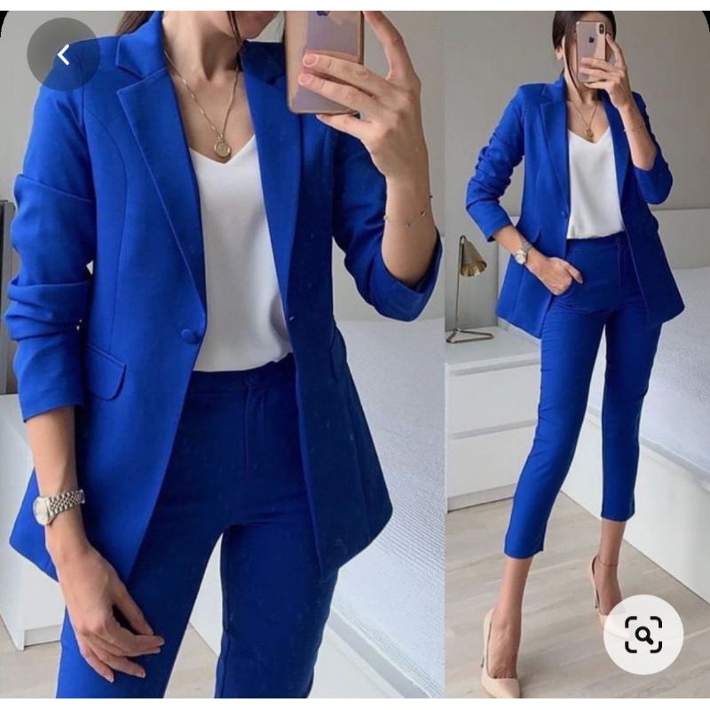 ROYAL BLUE BLAZER LONG STYLE FOR WOMEN (SMALL- 4XL) | Shopee Philippines