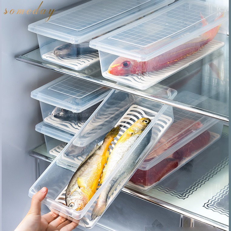 Kitchen Refrigerator Keep fresh Fruits vegetables meat fish drain