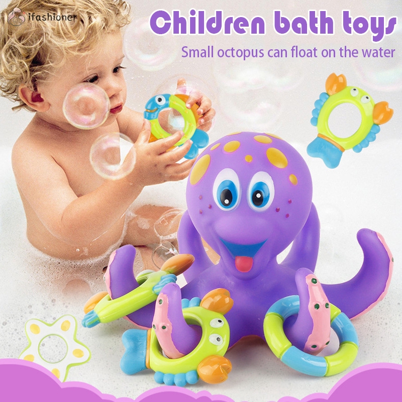 purple octopus bath toy