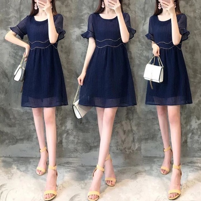 form fitting navy blue dress