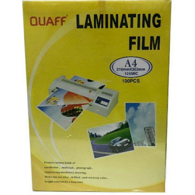 QUAFF LAMINATING FILM A4 SIZE 125mic ind 80mic Shopee Philippines