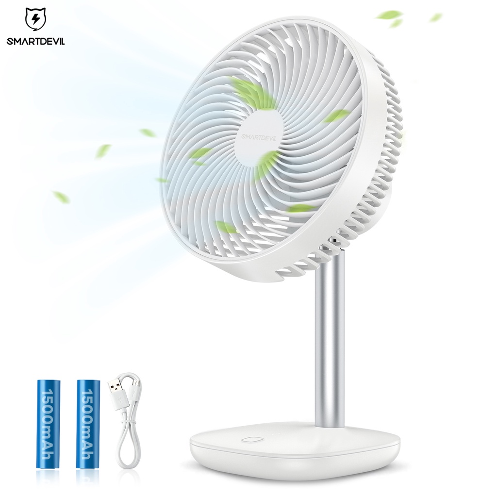 SmartDevil Small Desk Fan, Rechargeable Battery Operated Fan with 4 ...