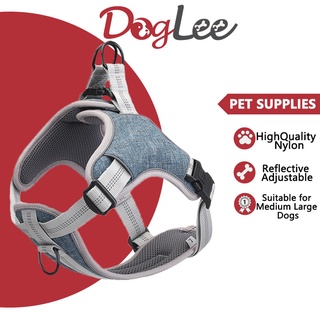 Reflective Dog Harness with Leash Adjustable Collar Leash Dog Leads for Large Dogs