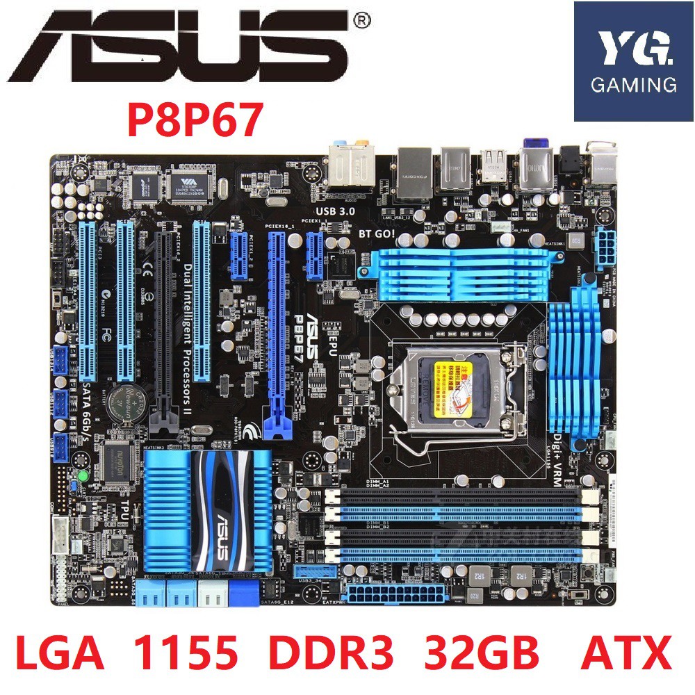 Asus P8P67 Desktop Motherboard P67 Socket LGA 1155 i3 i5 i7 DDR3 32G