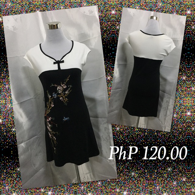 white dress with flowers on the bottom