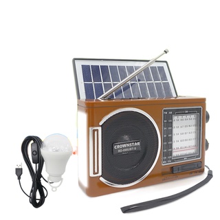 OSQ Bluetooth AM/FM/SW 8 band Solar Radio with USB/TF with LED Light and Power bank function