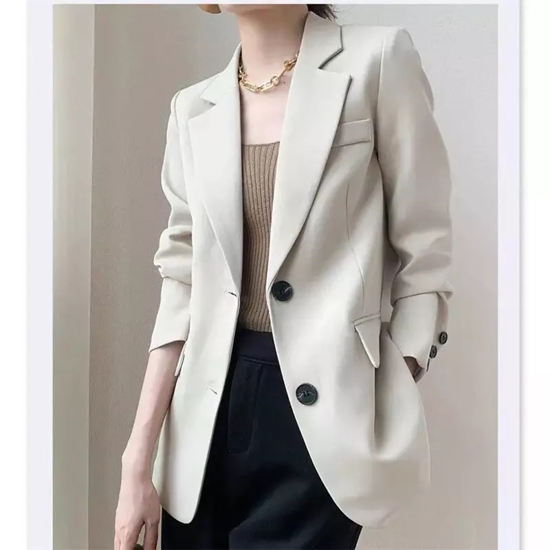 Office Lady Loose Blazer Jacket Women Autumn Casual Blazers Chic