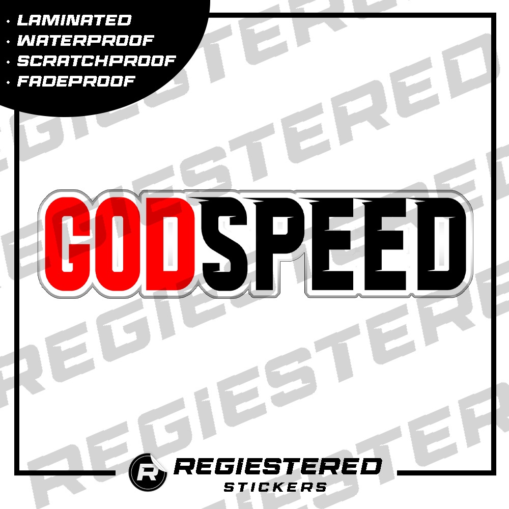 Godspeed Sticker Waterproof Laminated Outdoor Indoor Helmet Motorcycle ...