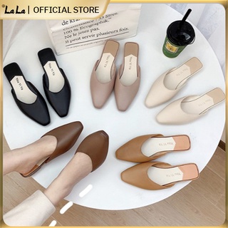 【LaLa】Korean Fashionable design loafer shoes sandals flat for ladies footwear (add one size bigger)